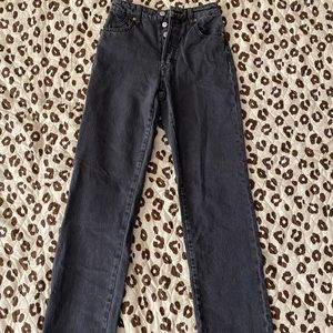 Rolla’s Black Straight Leg Jeans